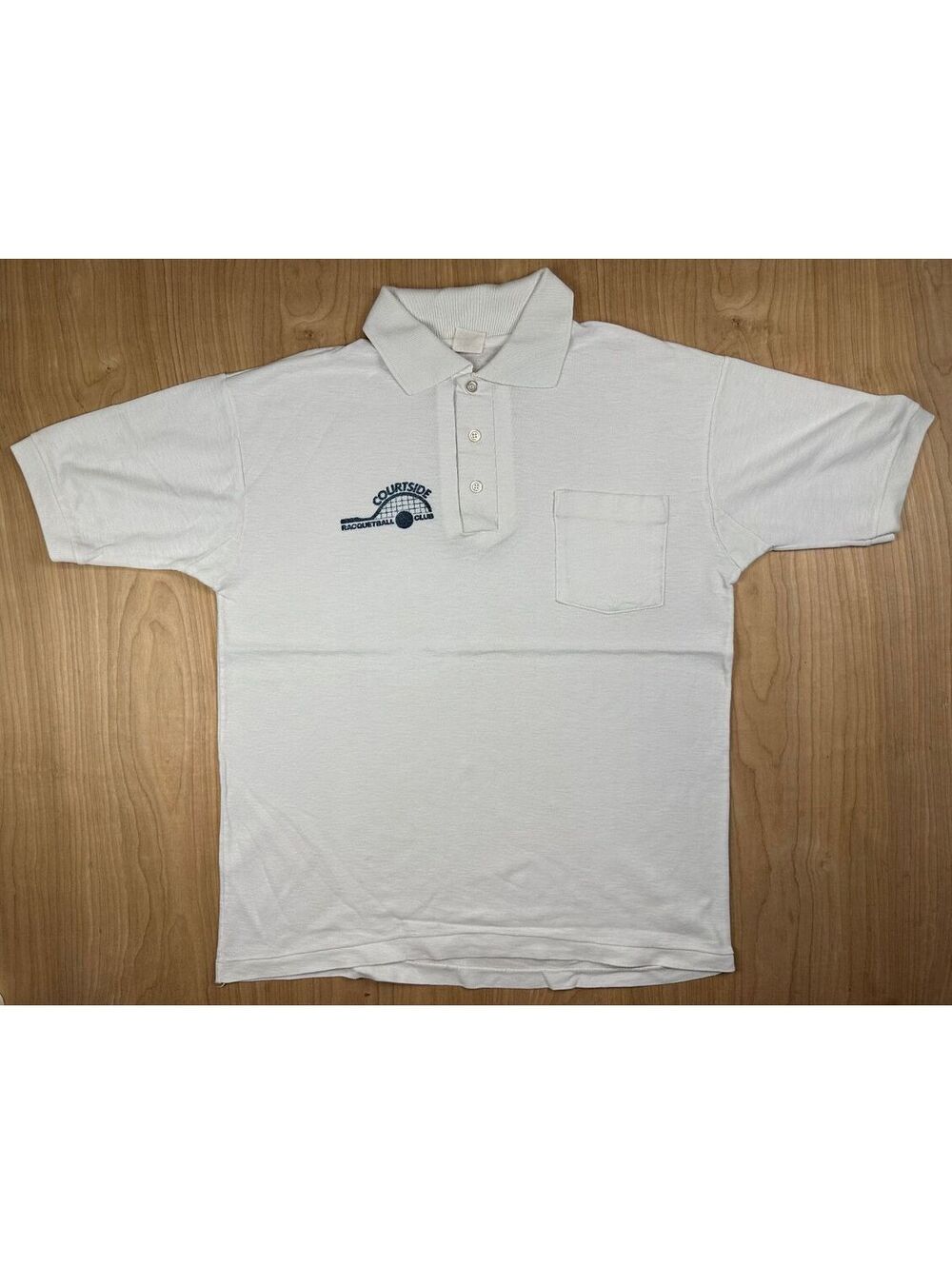 Vintage 80s Courtside Racquetball Club polo shirt xlarge preppy sporty country